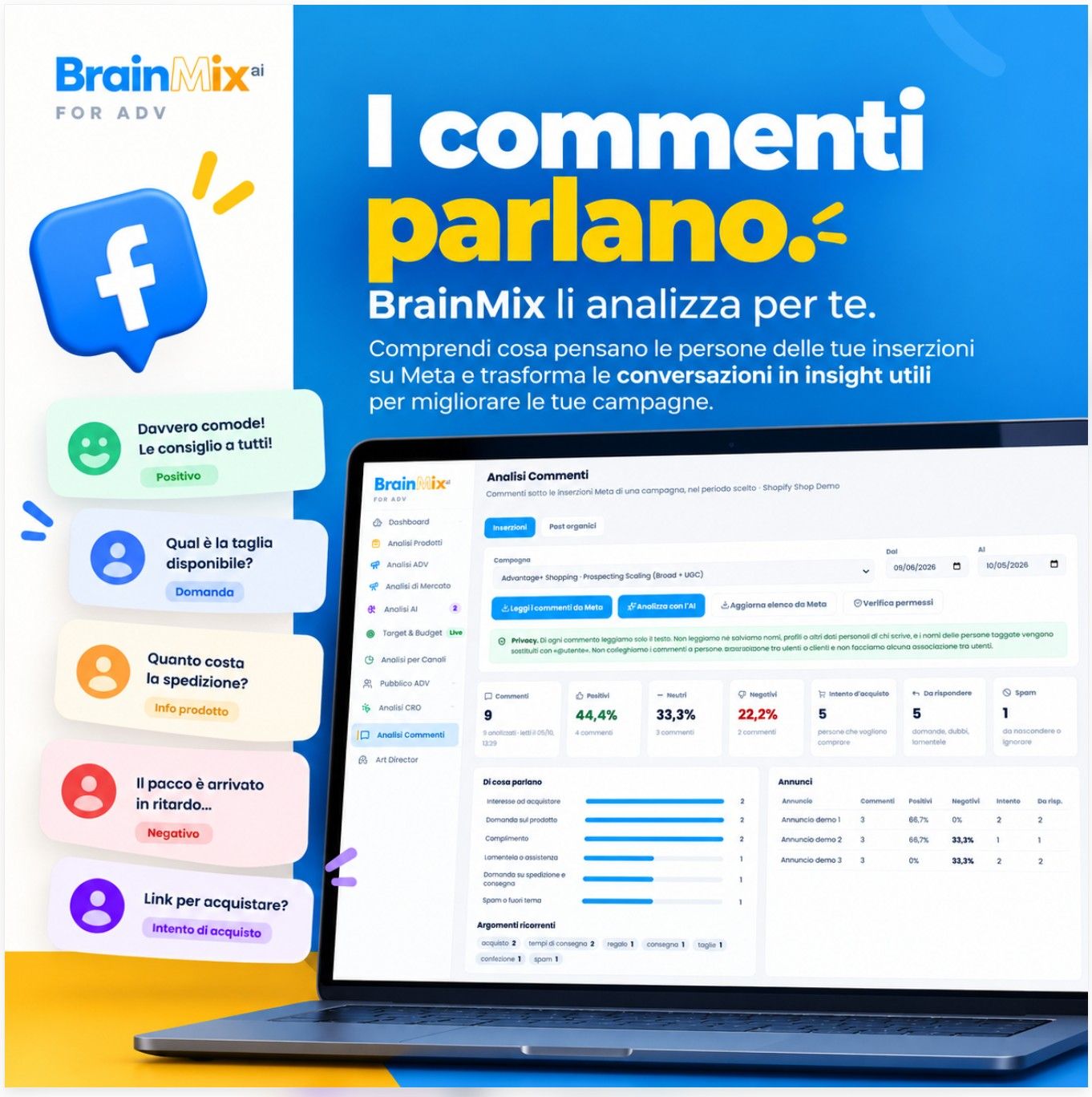 Analisi commenti AI BrainaMix